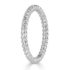 Mark Broumand Twisted Rope Wedding Band in 18 Karat White Gold