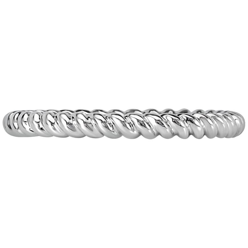 Mark Broumand Twisted Rope Wedding Band in 18 Karat White Gold