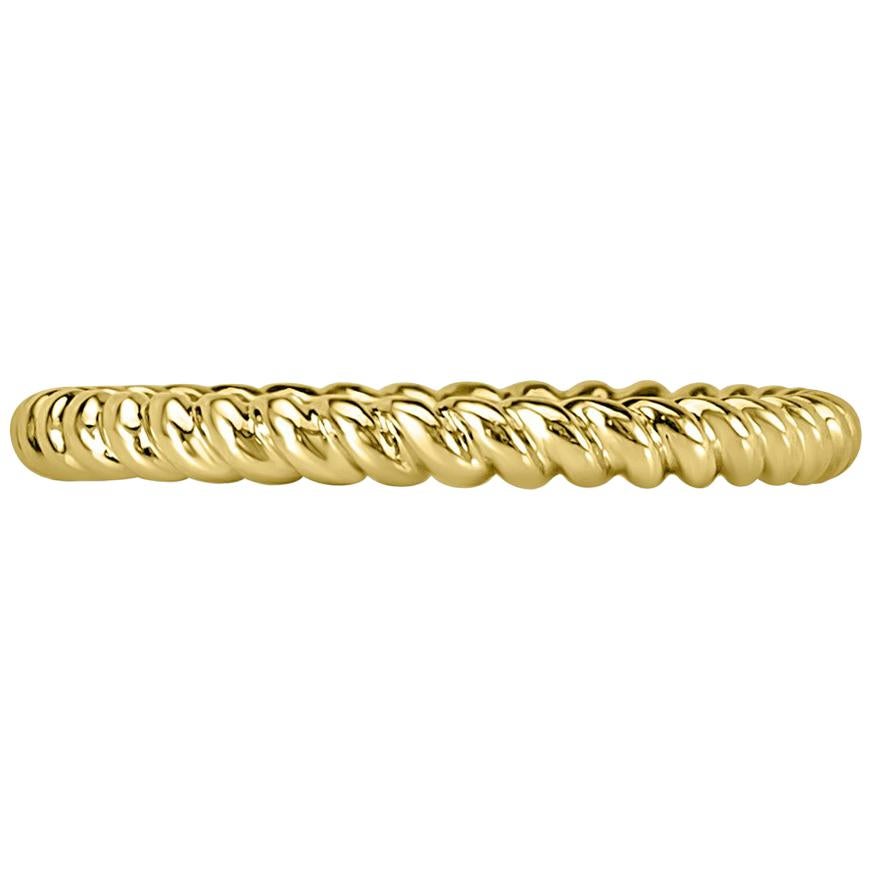 Mark Broumand Twisted Rope Wedding Band in 18 Karat Yellow Gold For Sale