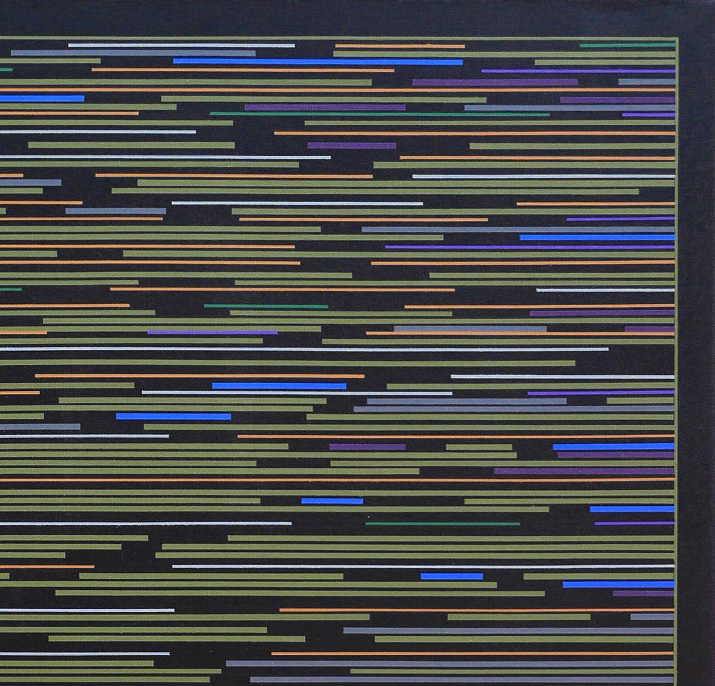 „VMP 2“ Grün, Blau und Gelb gestreiftes abstraktes zeitgenössisches Gemälde (Schwarz), Abstract Painting, von Mark Byckowski