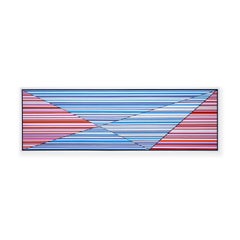 Retro "Concatenation No #3" Blue, Pink, and Pink Striped Contemporary Abstract 