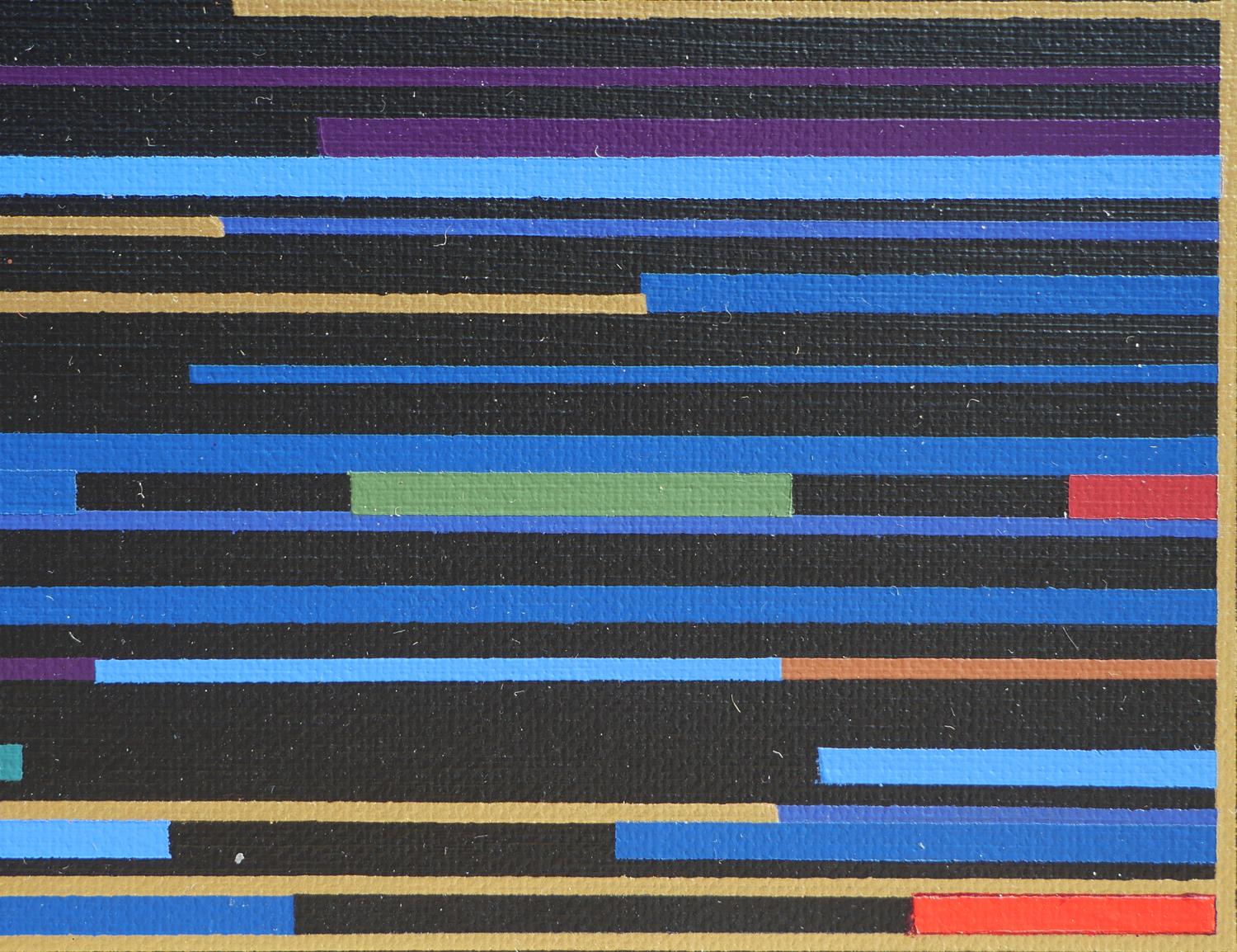 VM 10 Blau gestreiftes, geometrisches, abstraktes Gemlde in Blau im Angebot 3