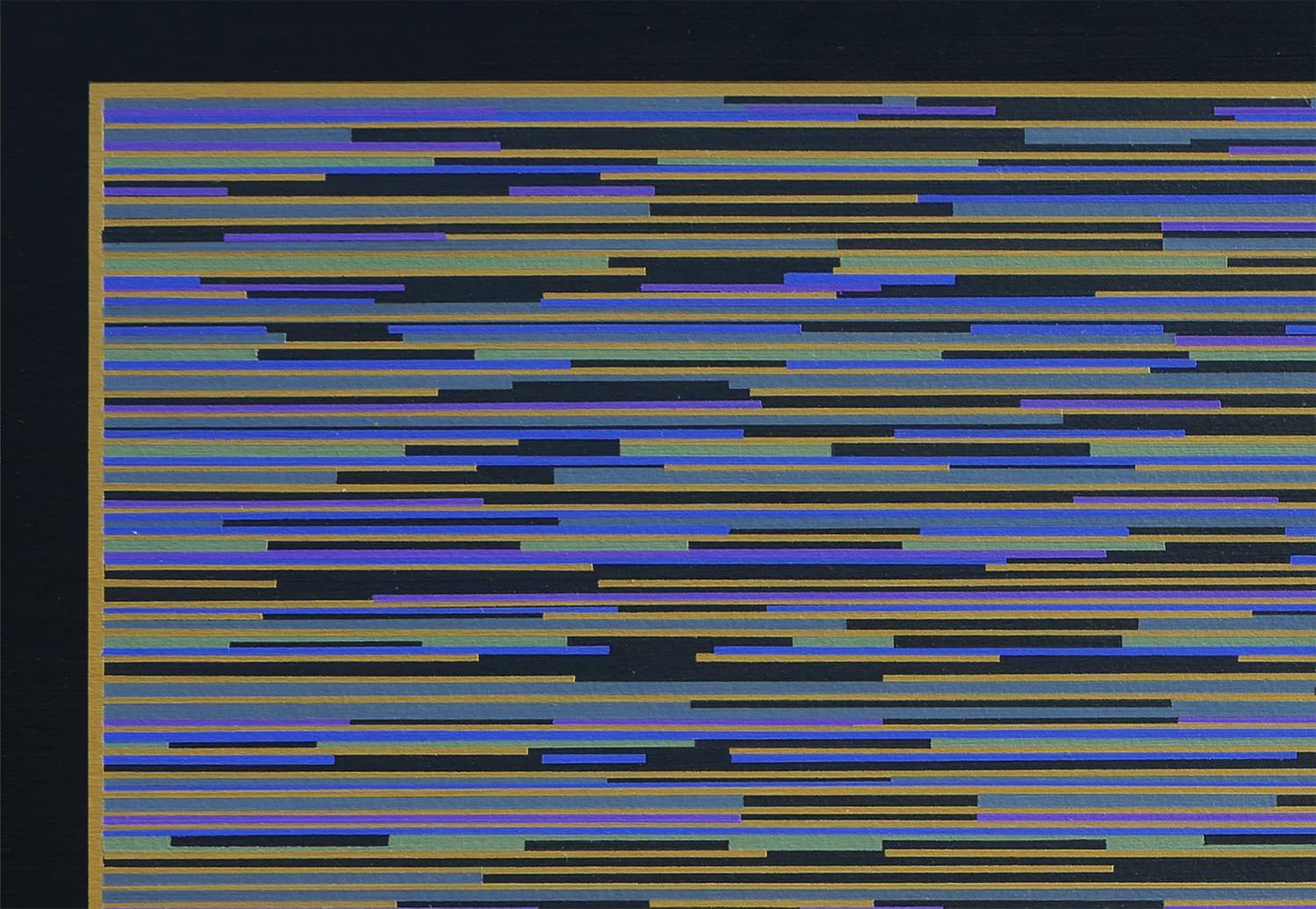 Blau gestreiftes zeitgenössisches abstraktes Gemälde „VMP 10“, blau gestreift (Geometrische Abstraktion), Painting, von Mark Byckowski