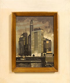 Fantástica serigrafía de mediados de siglo de la Casa Ejecutiva de Chicago por Mark Coomer