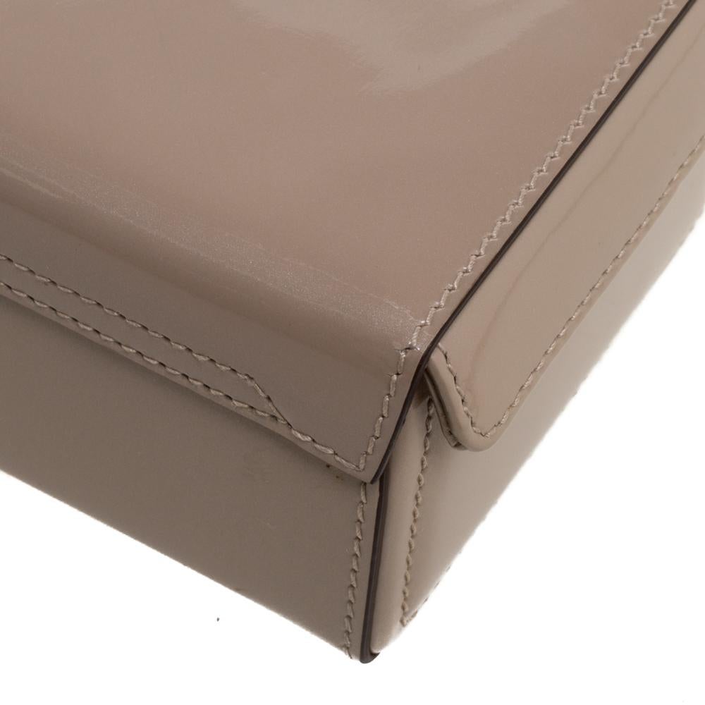 Women's Mark Cross Beige Patent Leather Mini Grace Box Bag