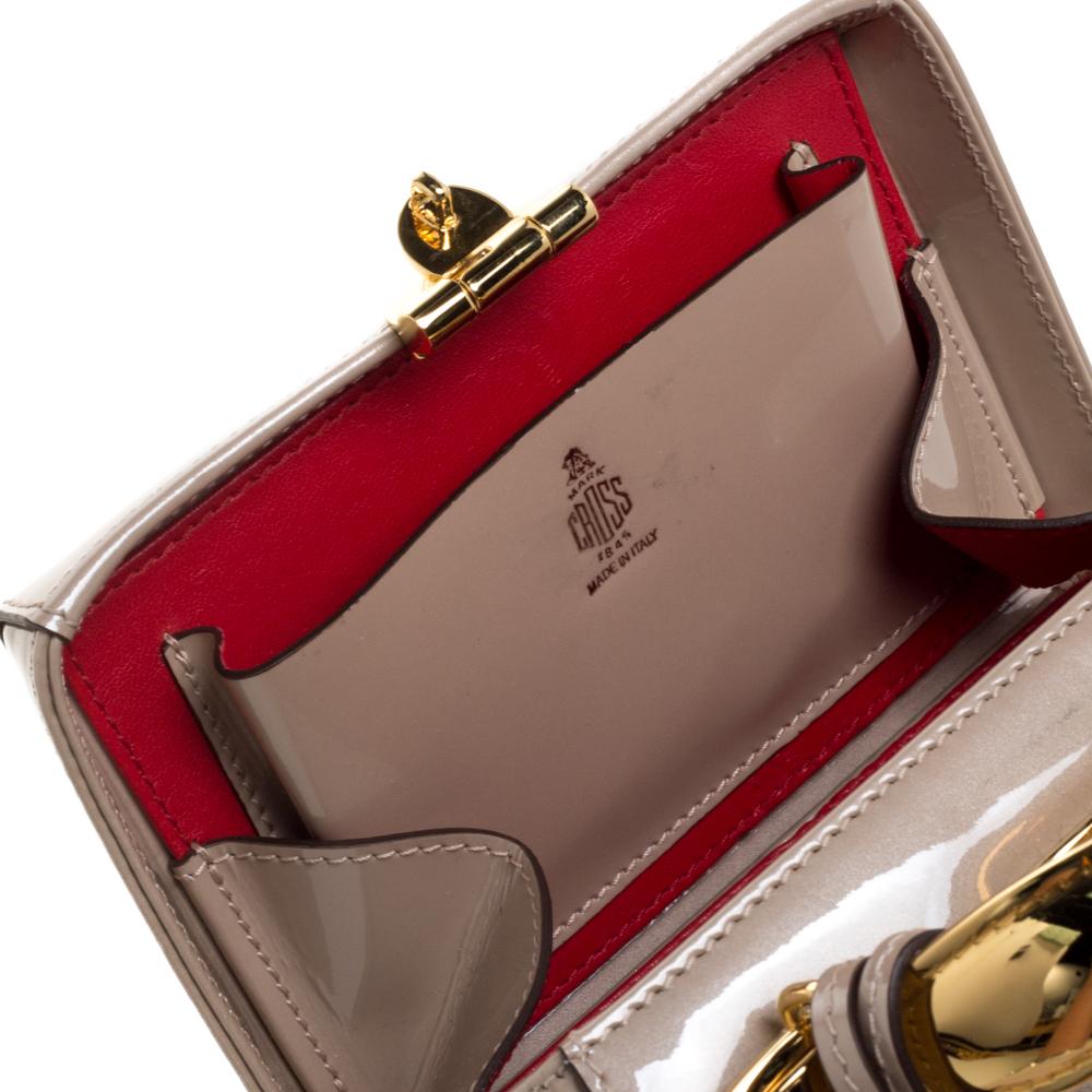 Mark Cross Beige Patent Leather Mini Grace Box Bag 2