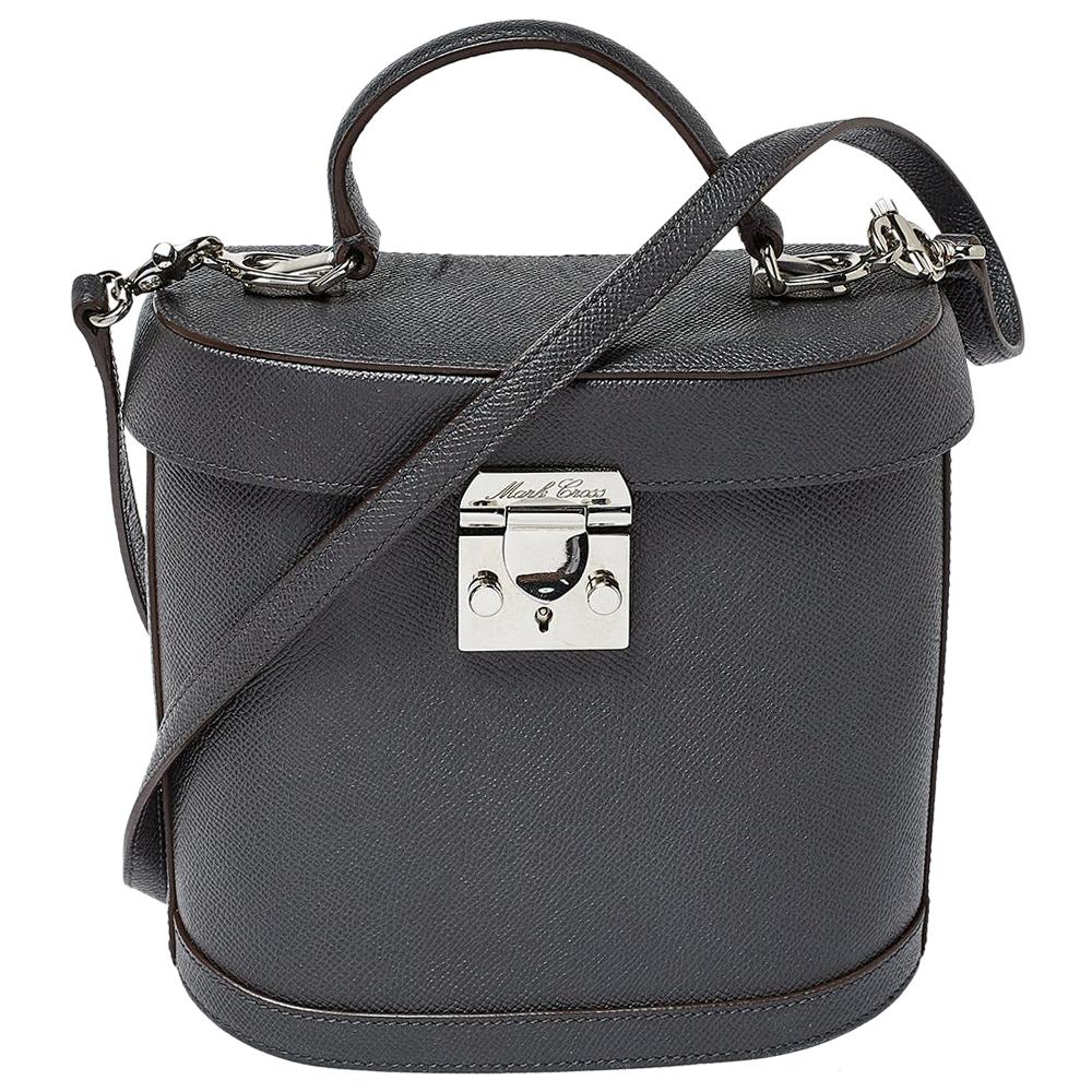 Mark Cross Black Leather Benchley Top Handle Bag
