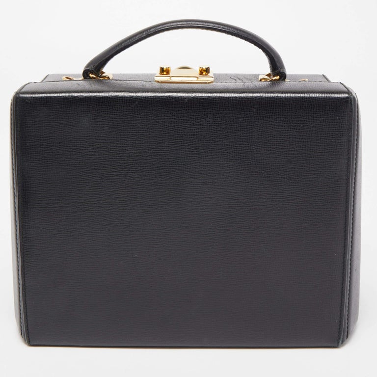 Mark Cross Black Leather Grace Box Bag For Sale at 1stDibs