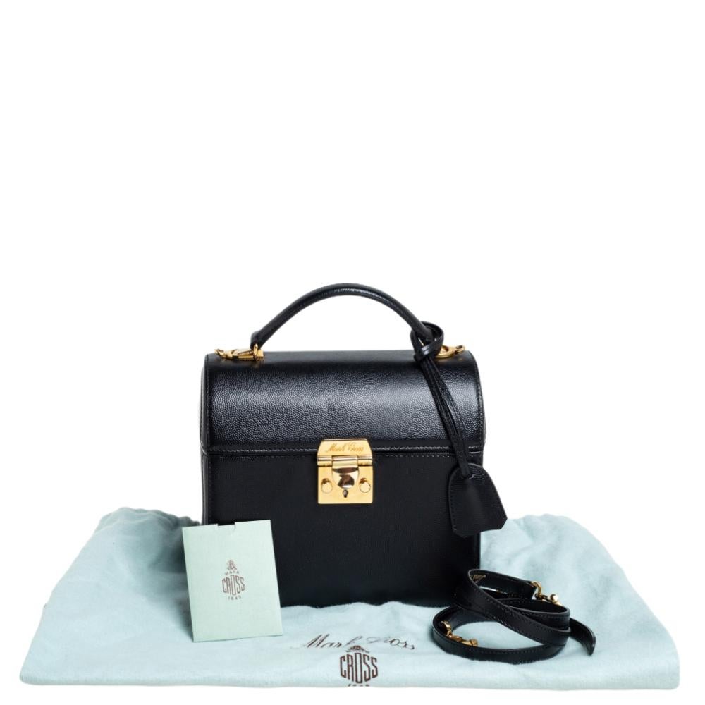 Mark Cross Black Leather Sara Top Handle Bag 4