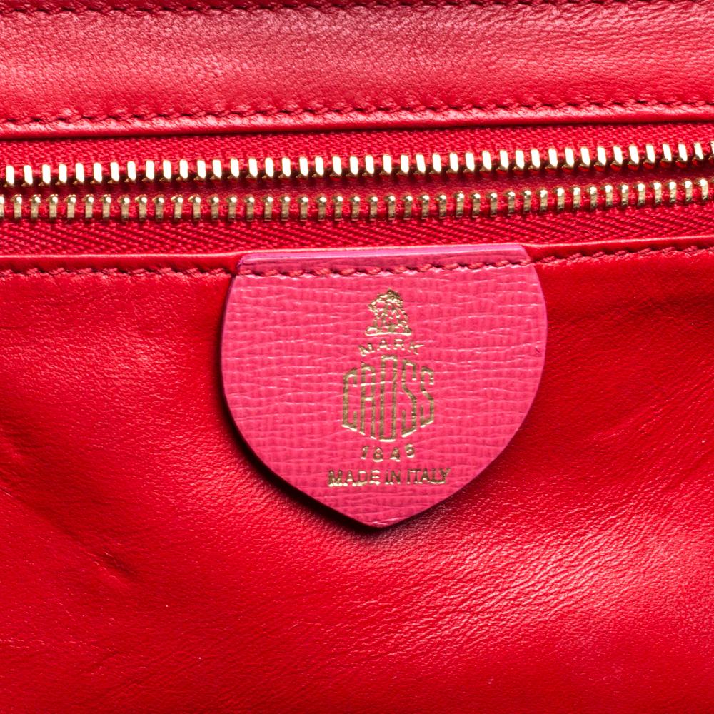 Mark Cross Blue/Pink Leather Grace Box Bag 5