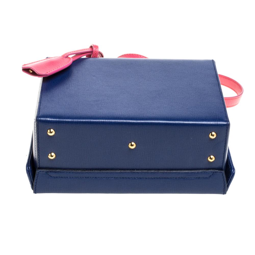 Women's Mark Cross Blue/Pink Leather Grace Box Bag
