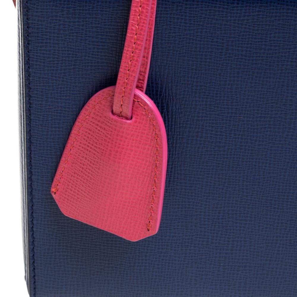 Mark Cross Blue/Pink Leather Grace Box Bag 1