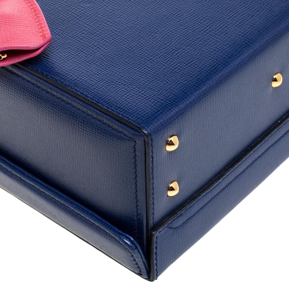 Mark Cross Blue/Pink Leather Grace Box Bag 3