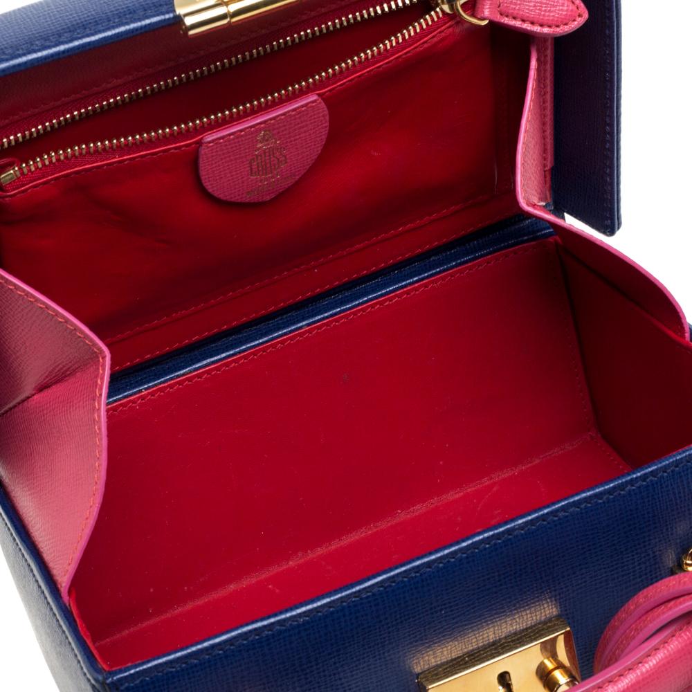Mark Cross Blue/Pink Leather Grace Box Bag 4