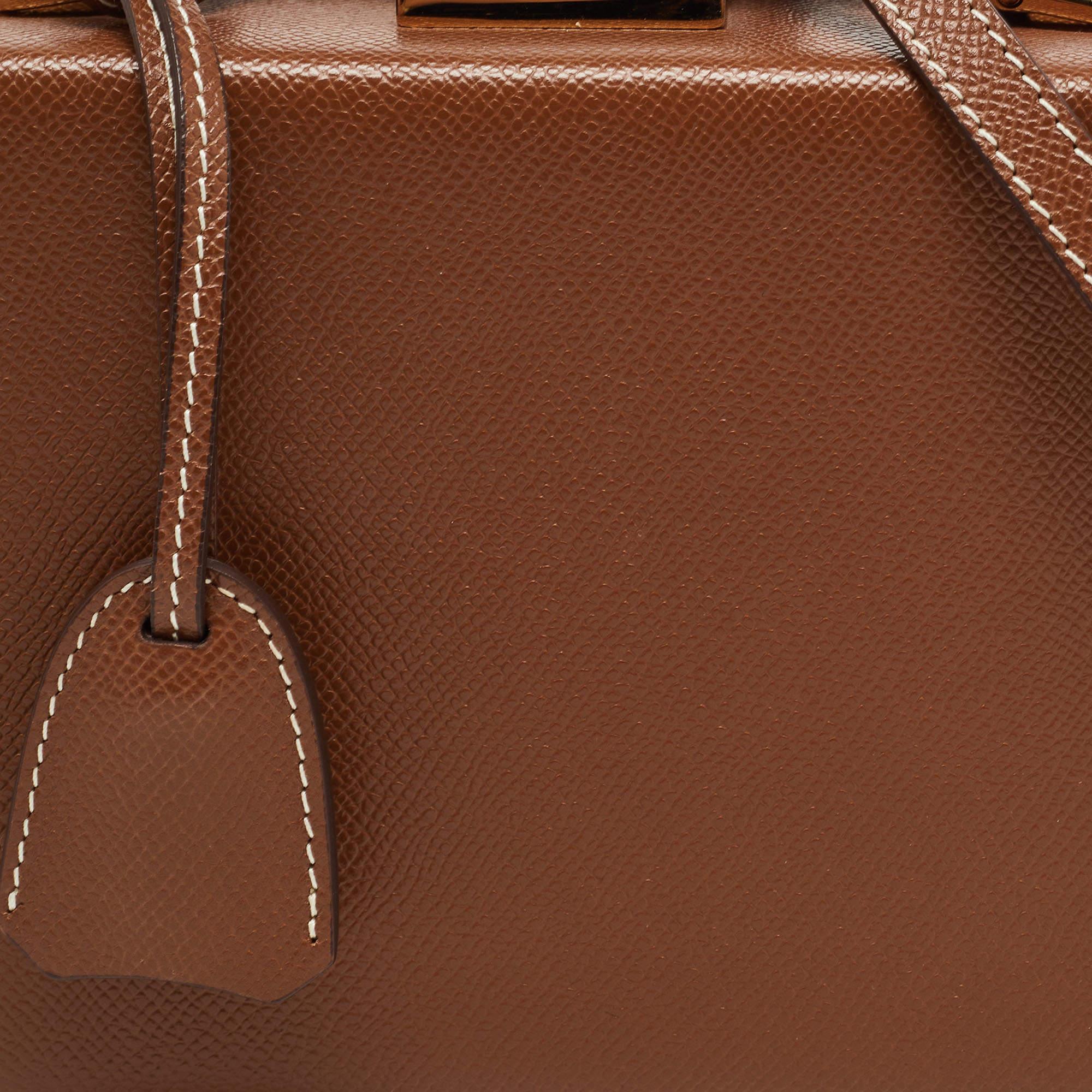 Mark Cross Brown Leather Grace Box Bag 9