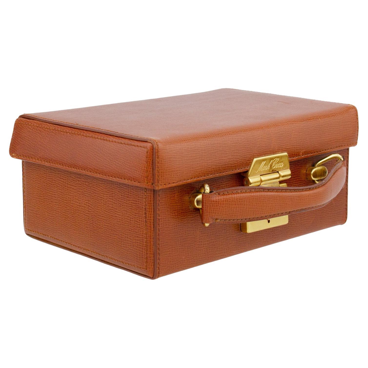 Mark Cross Chestnut Brown Small Grace Box Bag For Sale