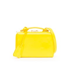 MARK CROSS Grace 18 bright glossy calfskin silver crossbody vanity box bag