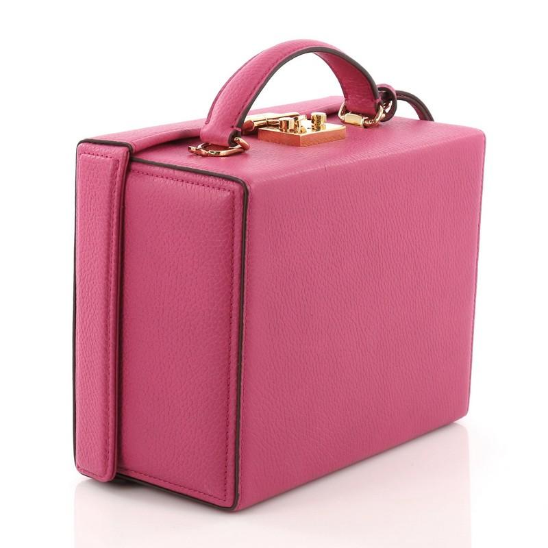 Pink Mark Cross Grace Box Bag Leather Large