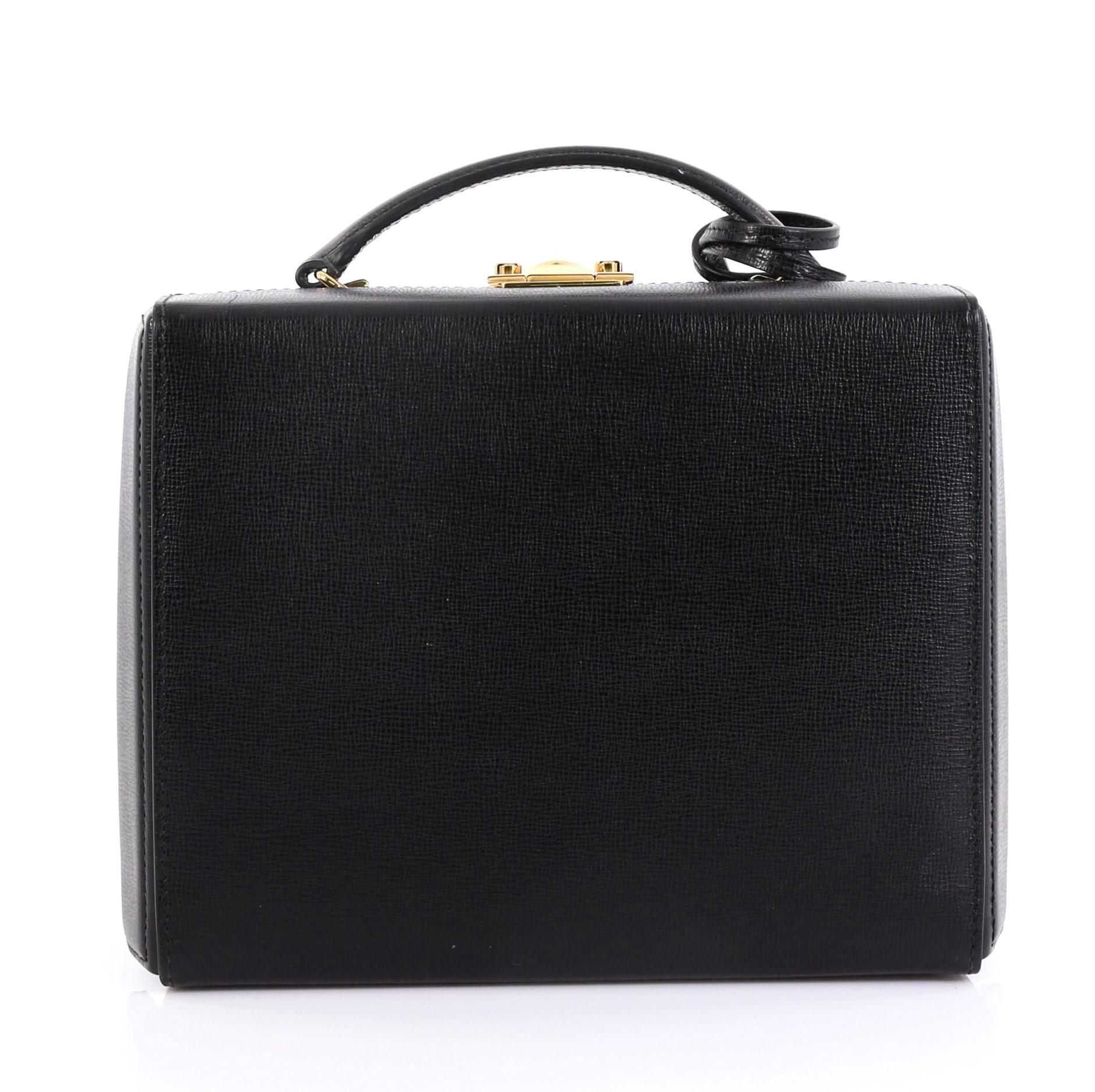 Black Mark Cross Grace Box Bag Leather Large