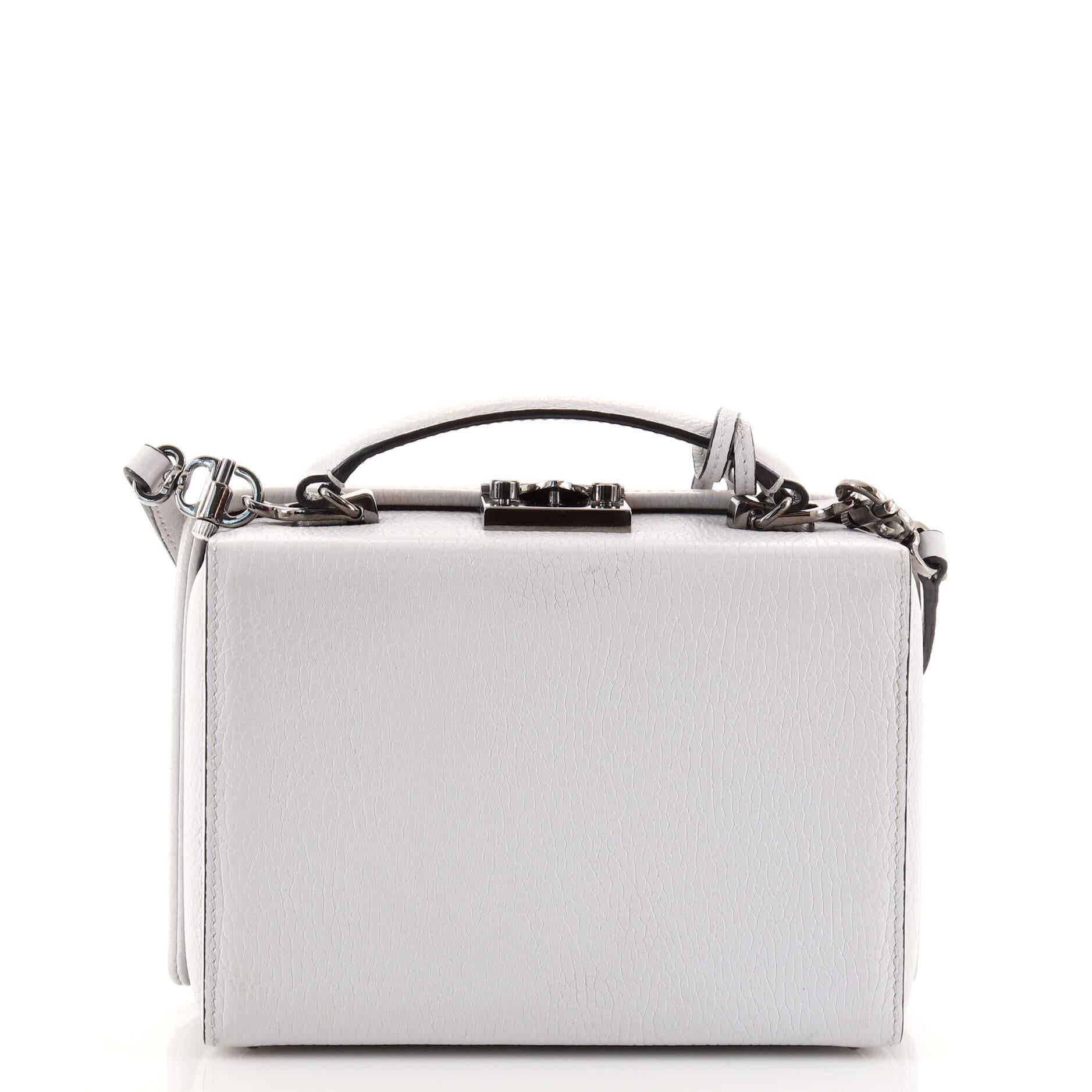 Gray Mark Cross Grace Box Bag Leather Small For Sale