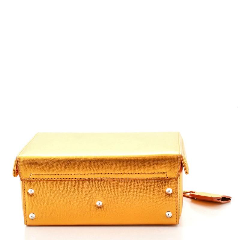 Orange Mark Cross Grace Box Bag Leather Small
