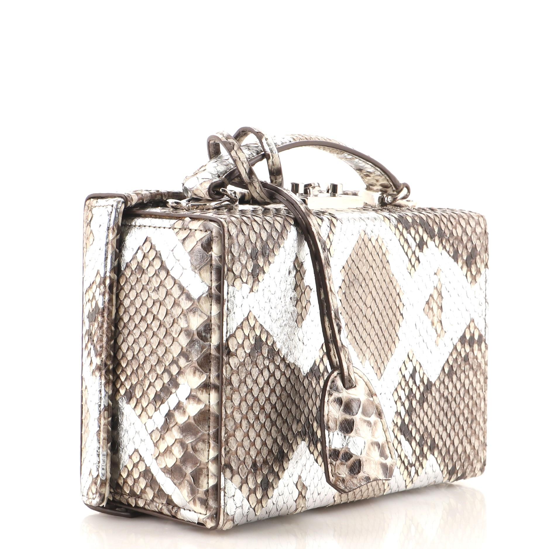 Mark Cross Grace Box Bag Python Small In Good Condition In NY, NY