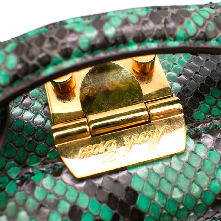 Women's Mark Cross Grace small green python box bag For Sale