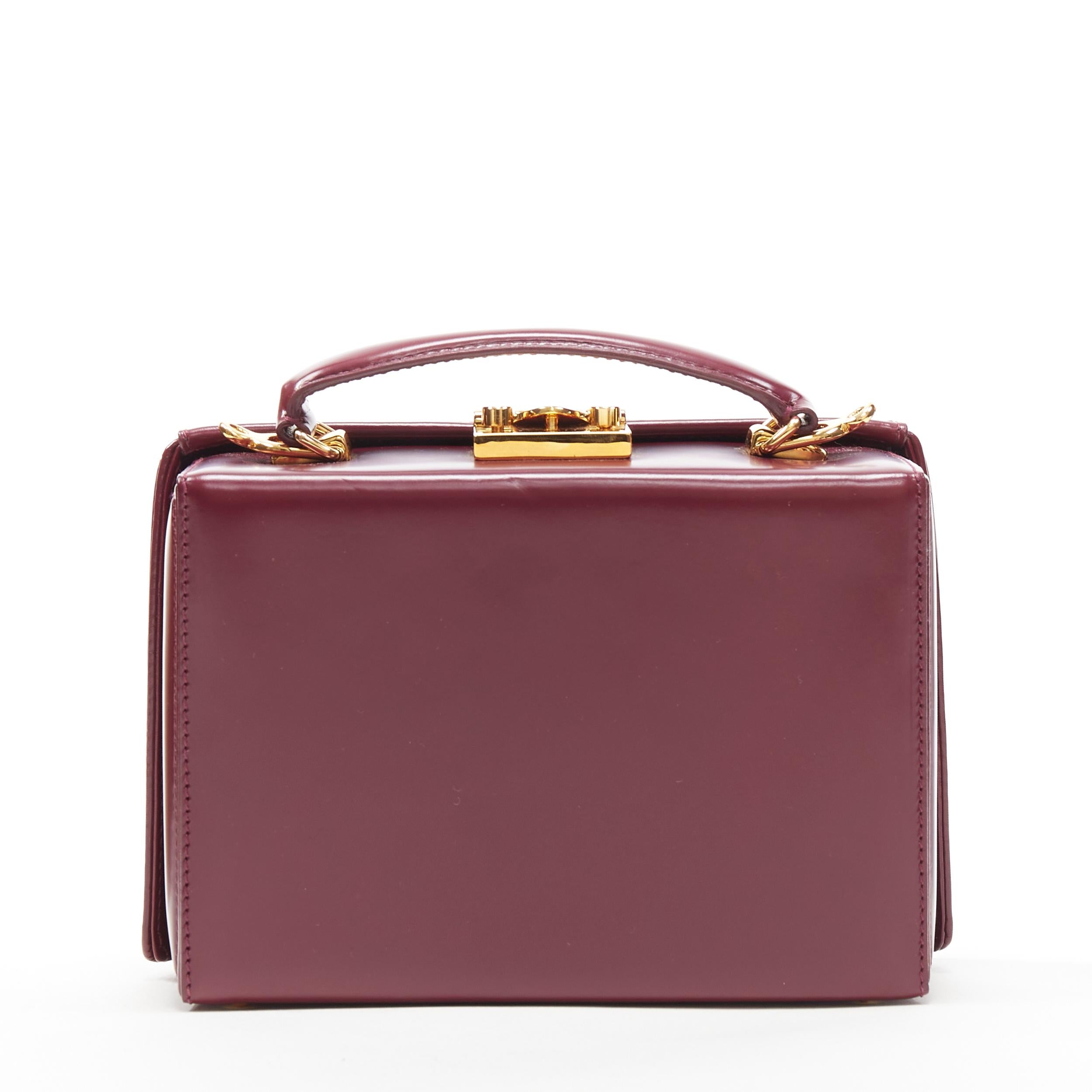Women's MARK CROSS Grace Small purple smooth leather gold hardware box crossbody bag