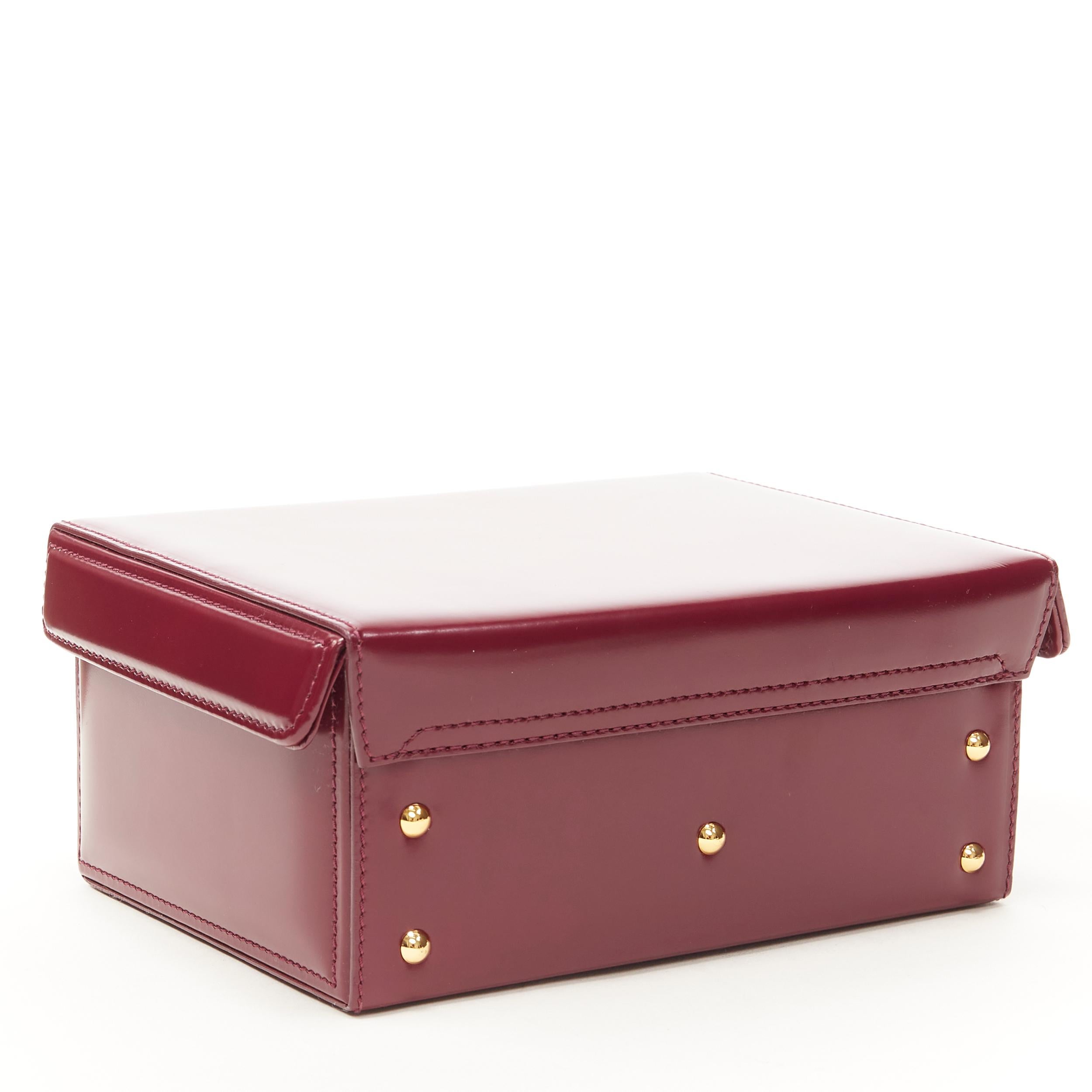 MARK CROSS Grace Small purple smooth leather gold hardware box crossbody bag 1