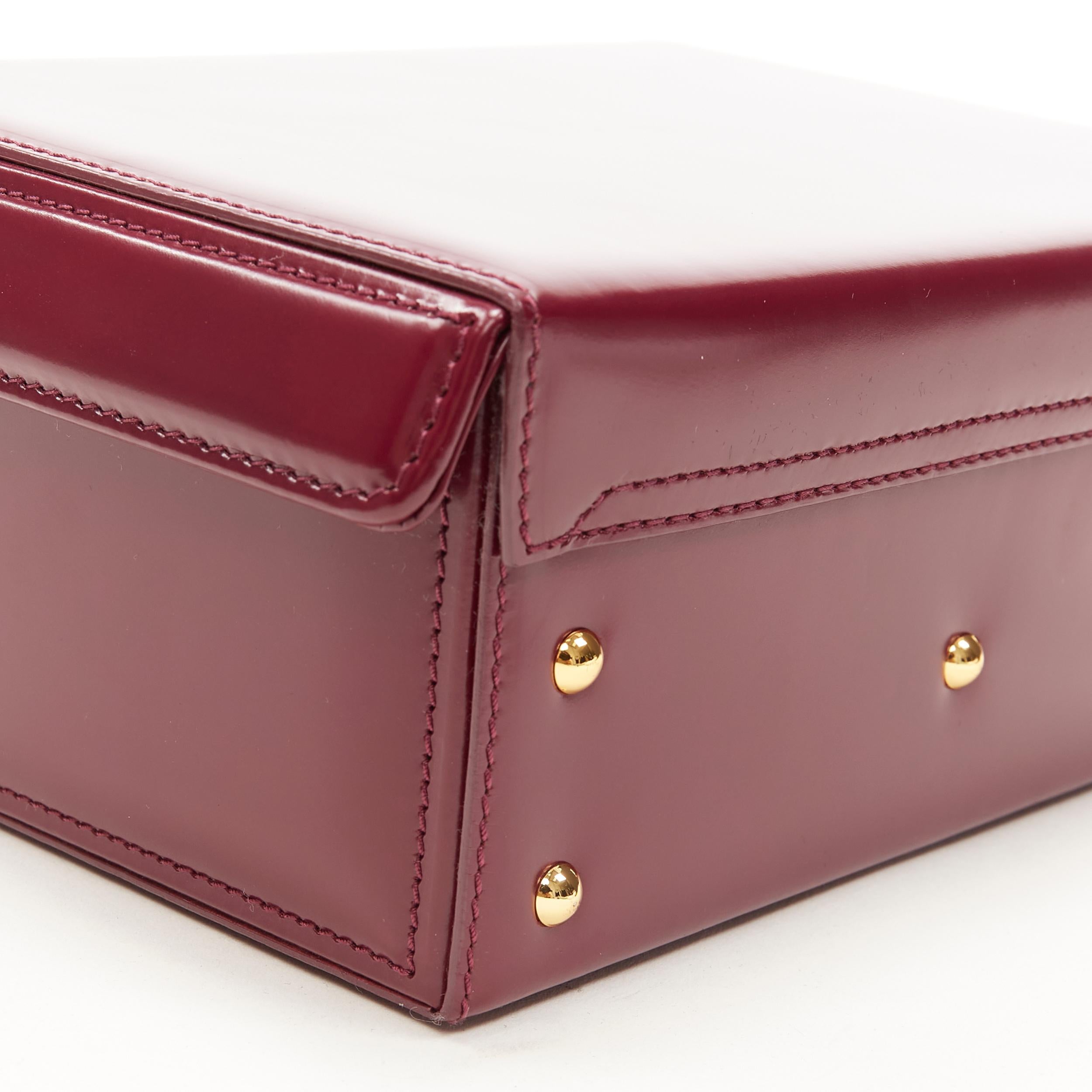 MARK CROSS Grace Small purple smooth leather gold hardware box crossbody bag 4