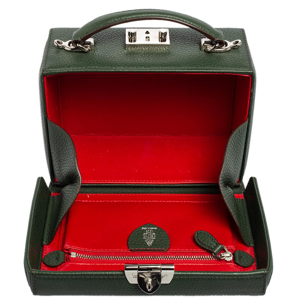 Mark Cross Green Leather Small Grace Box Bag 4