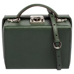 Mark Cross Grüne Grace Box-Tasche aus Leder