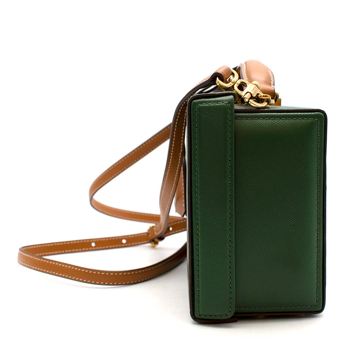 Mark Cross Green Textured Leather Small Grace Box Bag In New Condition In London, GB