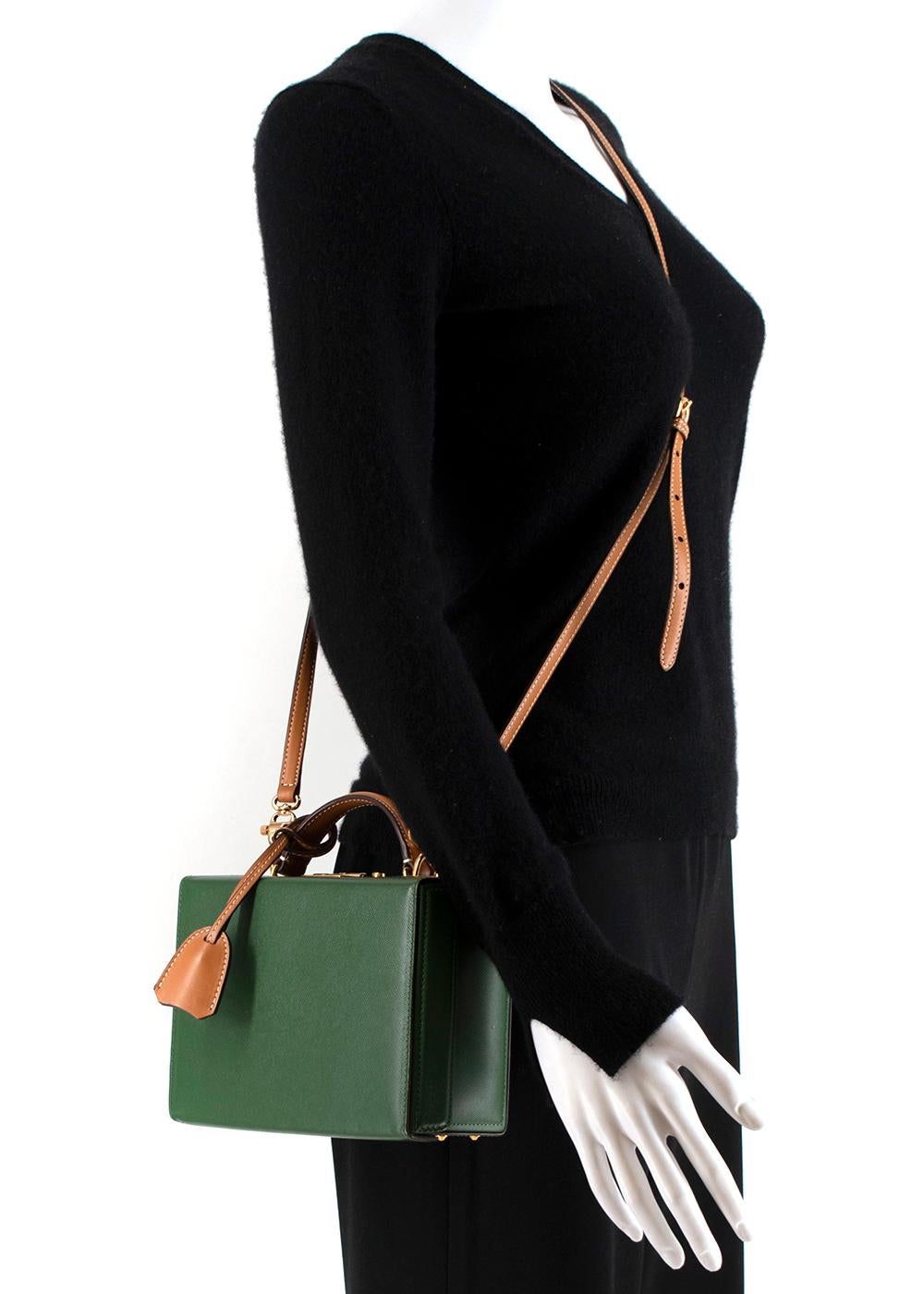 Mark Cross Green Textured Leather Small Grace Box Bag 1