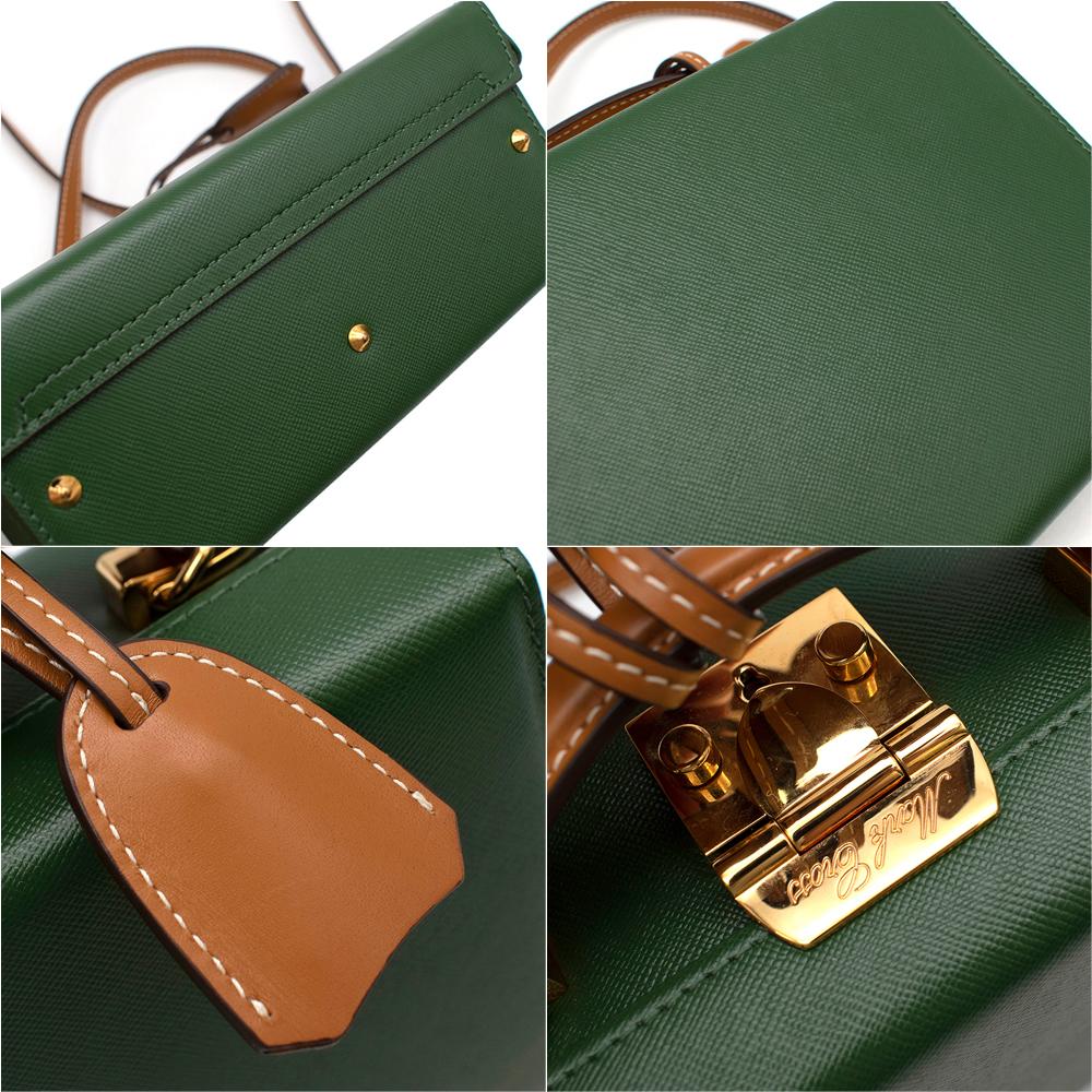 Mark Cross Green Textured Leather Small Grace Box Bag 2
