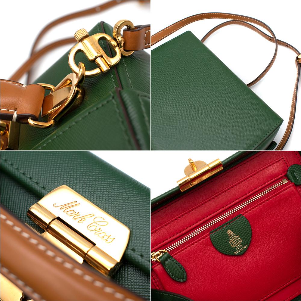 Mark Cross Green Textured Leather Small Grace Box Bag 3