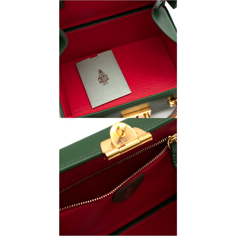 Mark Cross Green Textured Leather Small Grace Box Bag 4