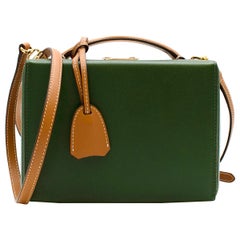 Mark Cross Green Textured Leather Small Grace Box Bag