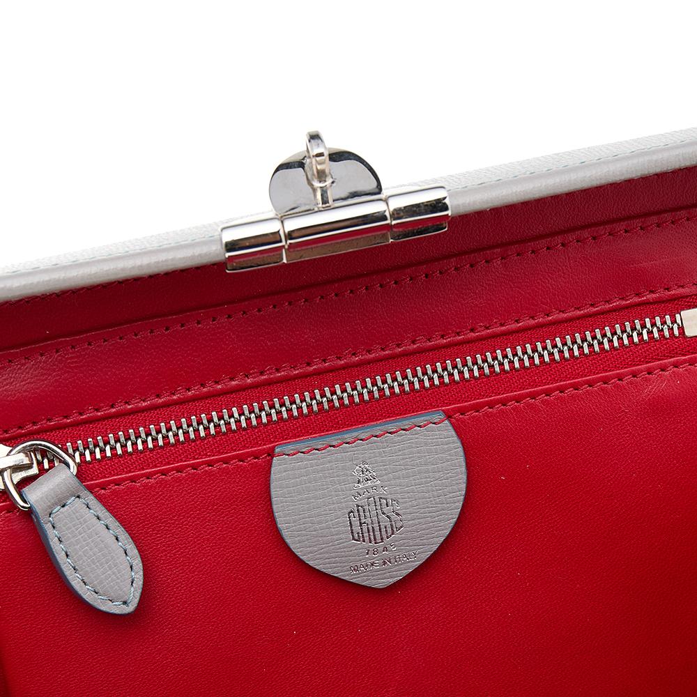 Mark Cross Grey Leather Small Grace Box Bag In Good Condition In Dubai, Al Qouz 2