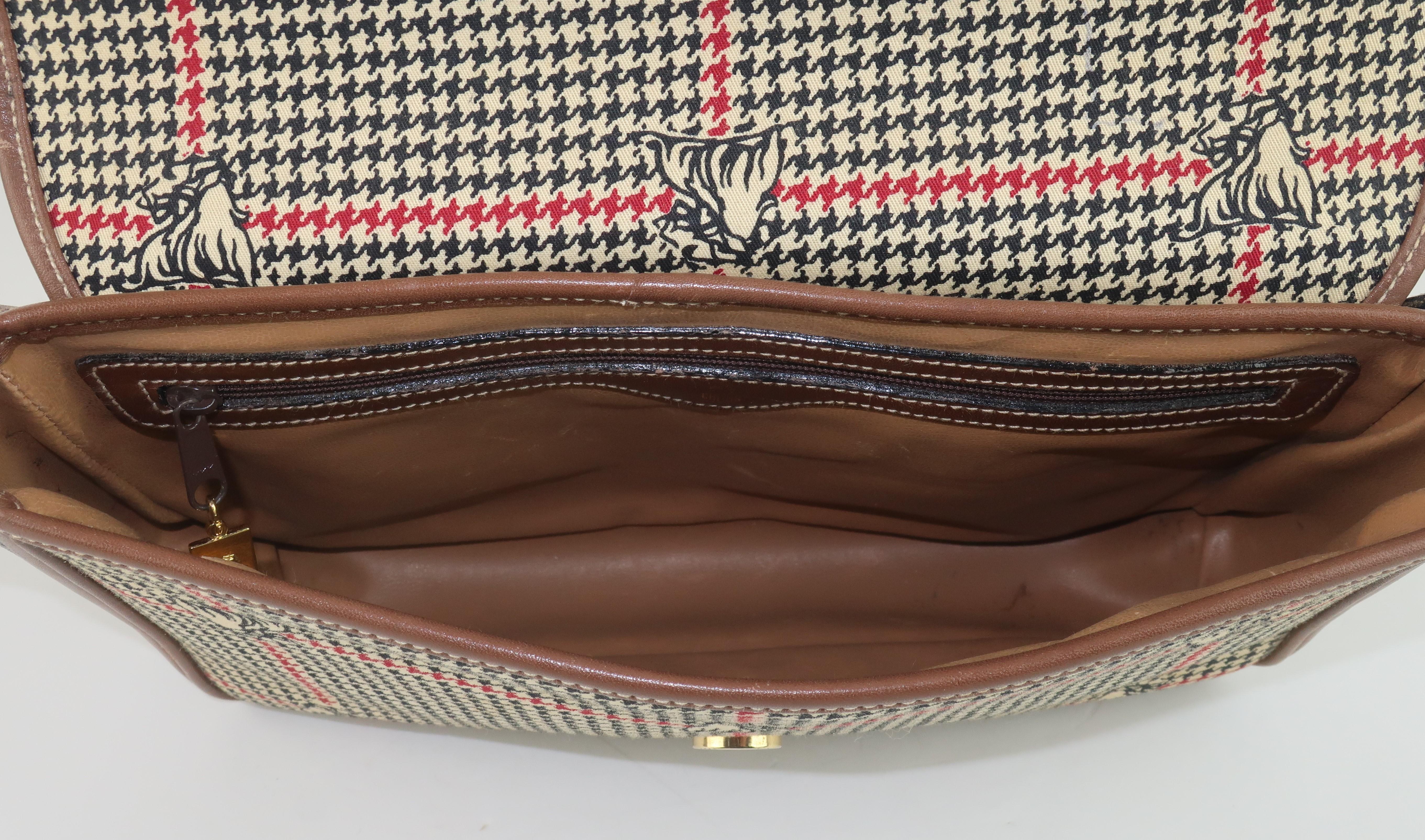 Women's Mark Cross Houndstooth Leather Shoulder Handbag