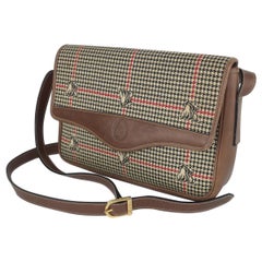 Mark Cross Houndstooth Schultertasche aus Leder