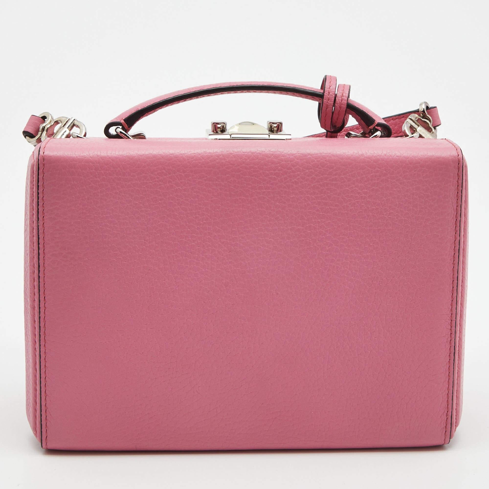 Mark Cross Light Pink Leather Grace Box Bag 4