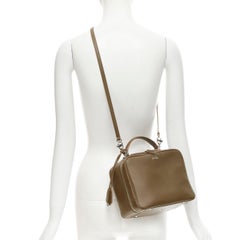 MARK CROSS olive green leather soft leather crossbody vanity box bag