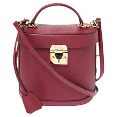 Mark Cross Red Leather Benchley Top Handle Bag