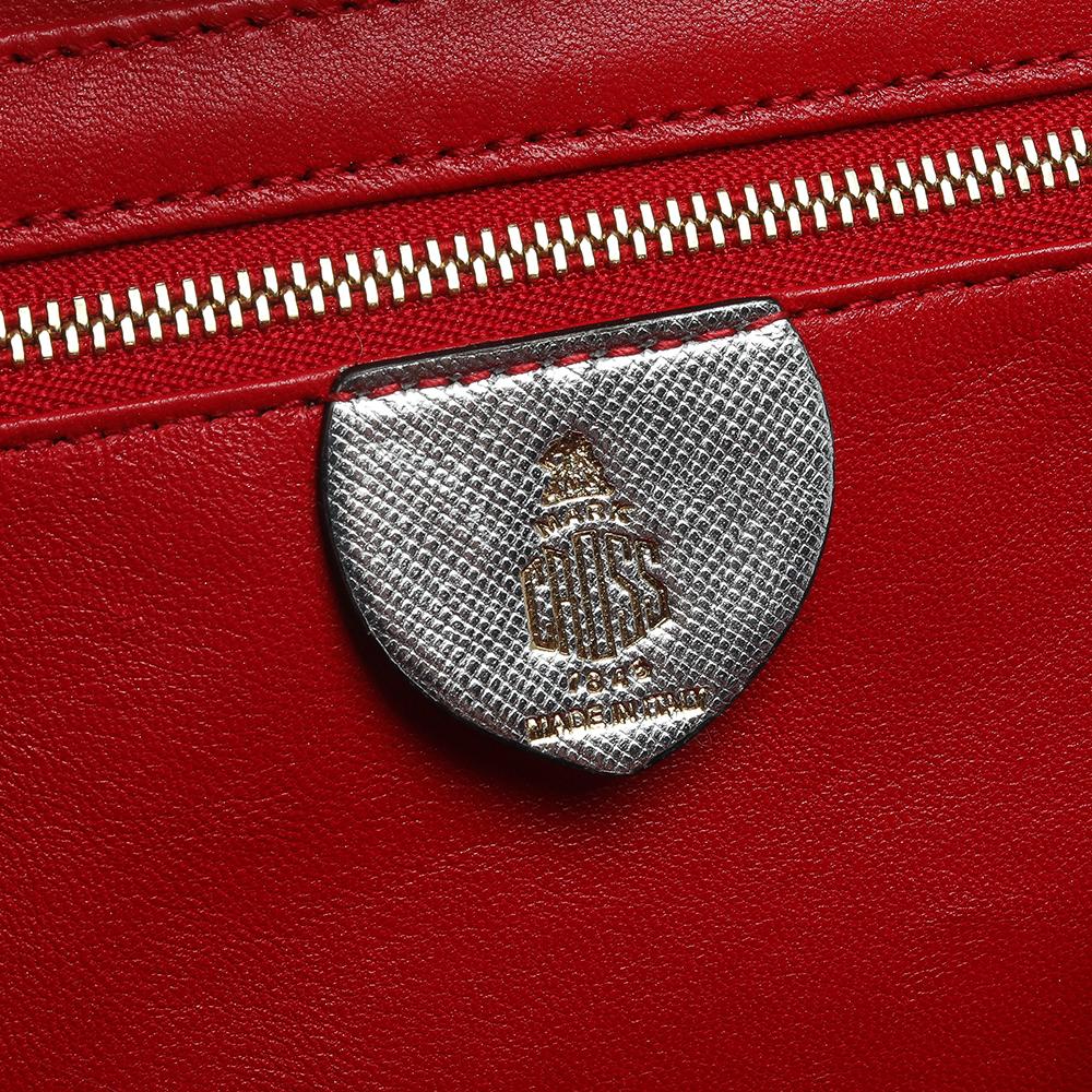 Mark Cross Silver Leather Small Grace Box Bag 2