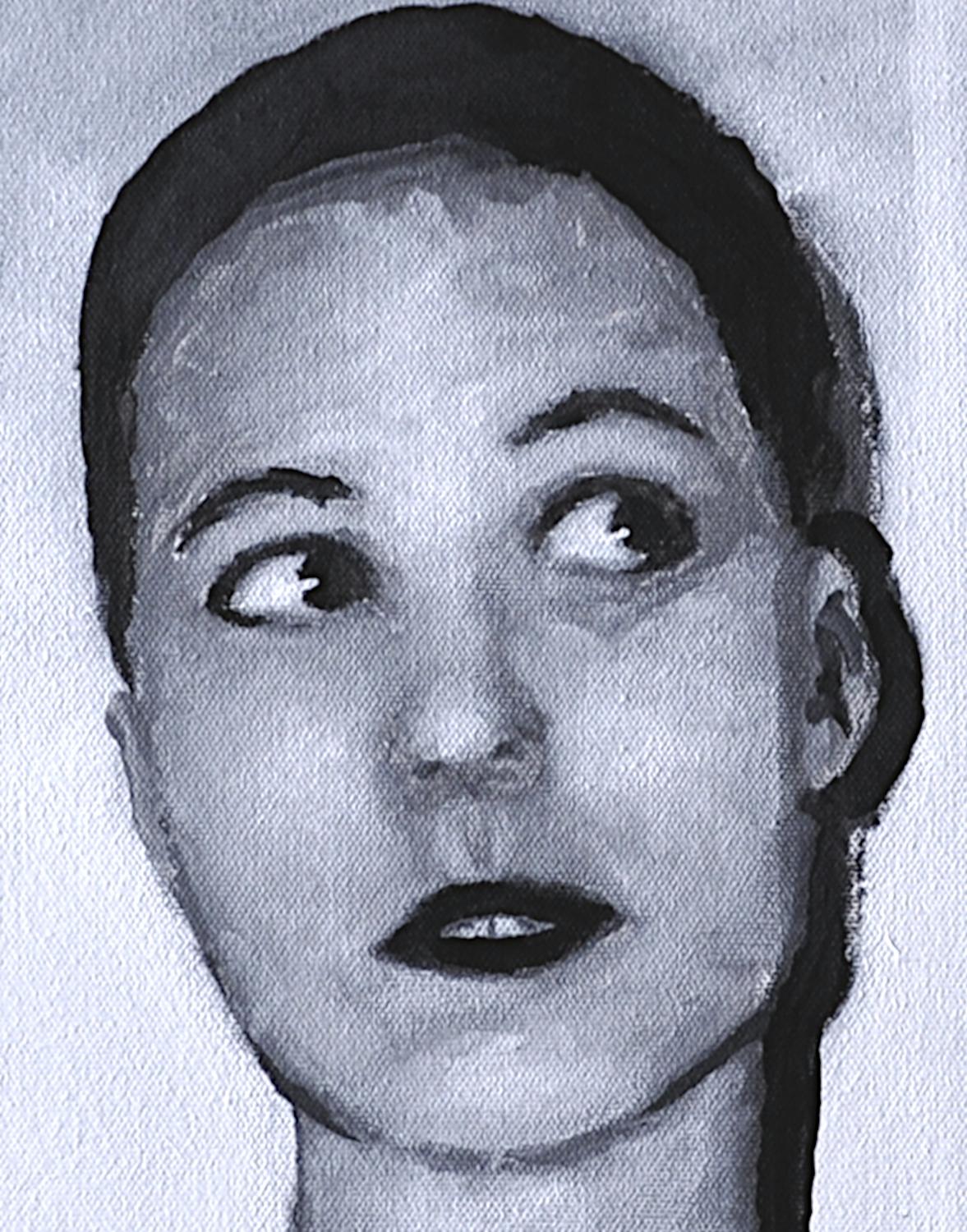 9 de marzo de 1998 (Serie 98-99), Pintura original - Portrait Painting Gris de Mark Cudd