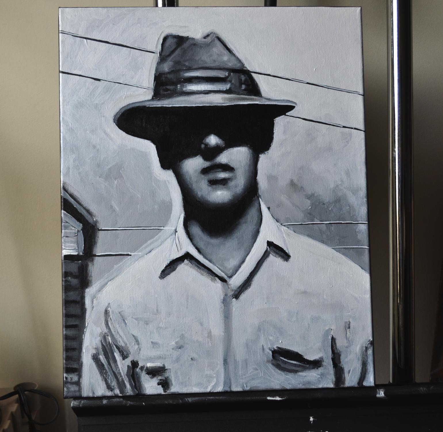 Elle's Got Your Number, Mister (série 98-99), peinture originale - Réalisme Painting par Mark Cudd