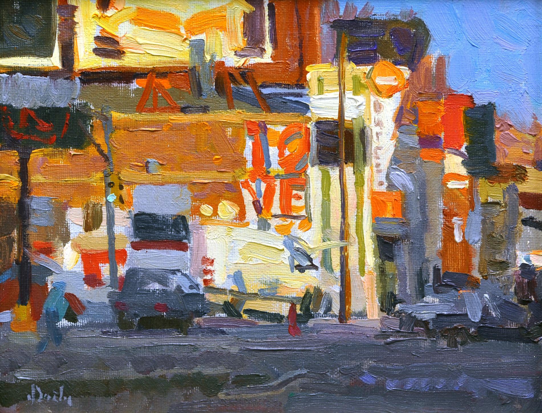 Landscape Painting Mark Daily - Peinture à l'huile « Les derniers moments de l'hiver »