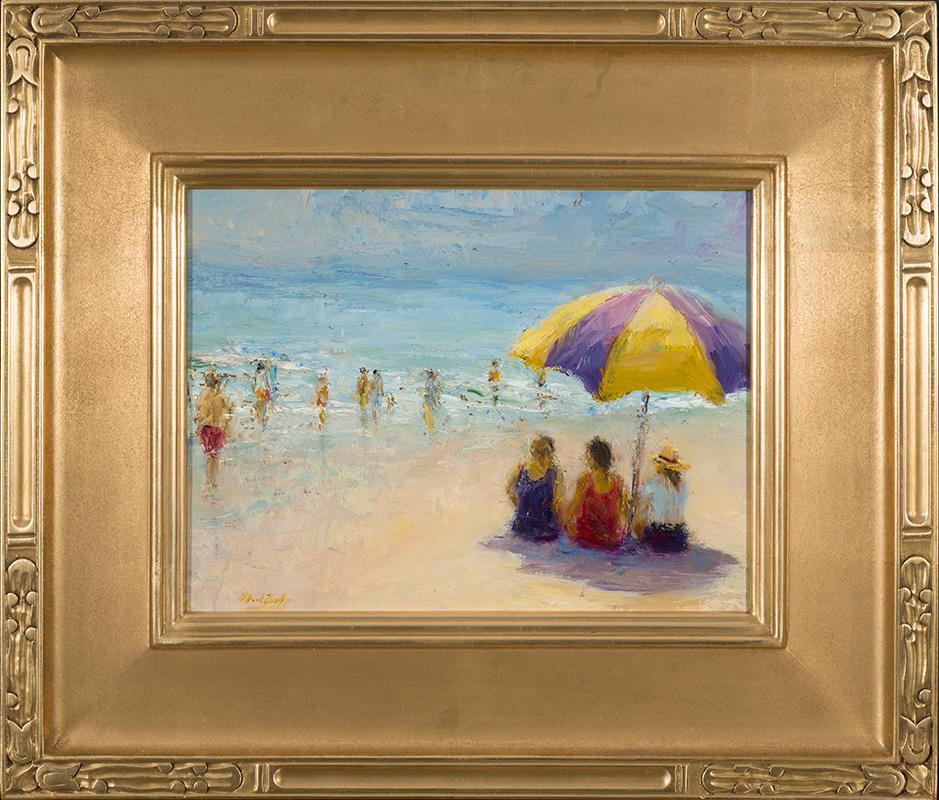 MARK DALY, Beach Talk - Painting by Mark Daly