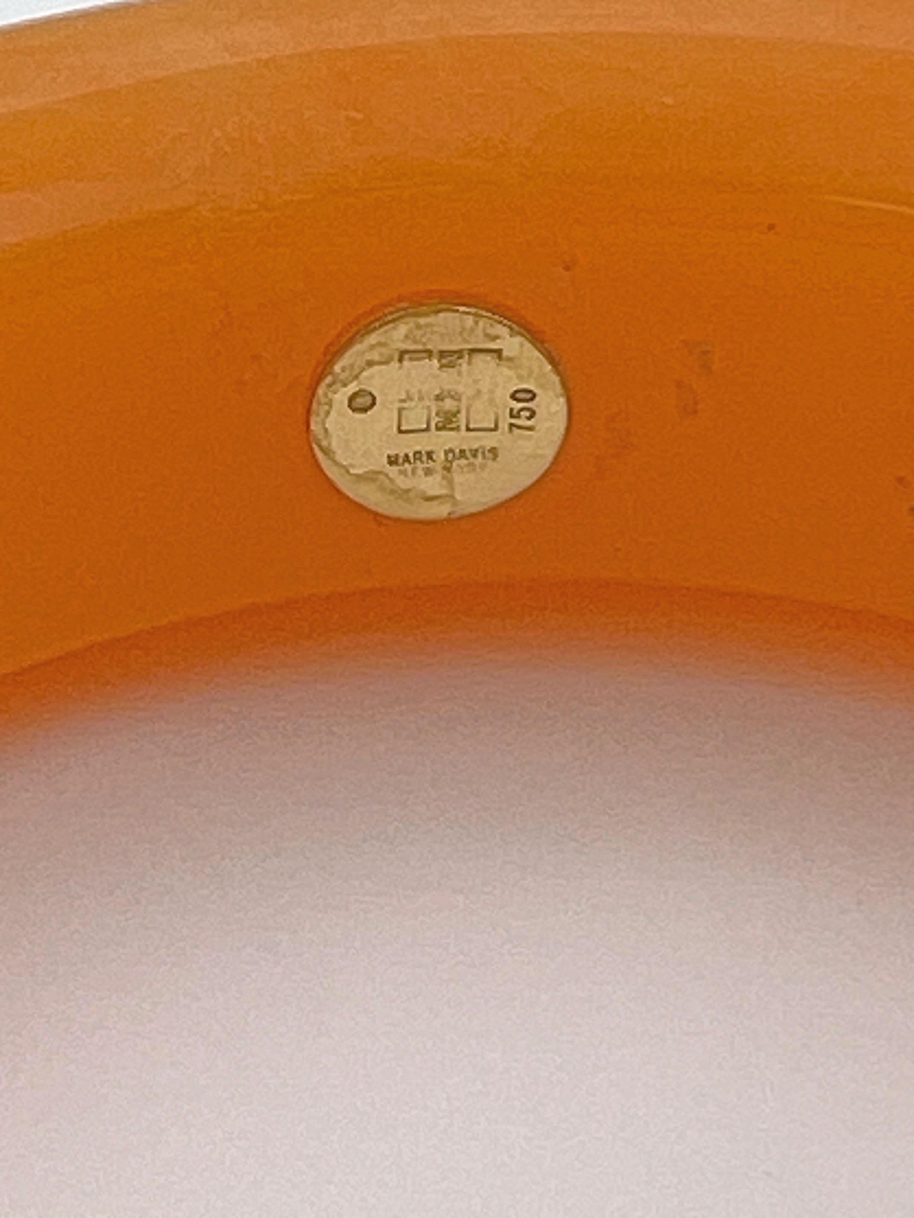 Women's or Men's Mark Davis 18k Gold Yellow Sapphire Orange Bakelite Bangle Bracelet For Sale